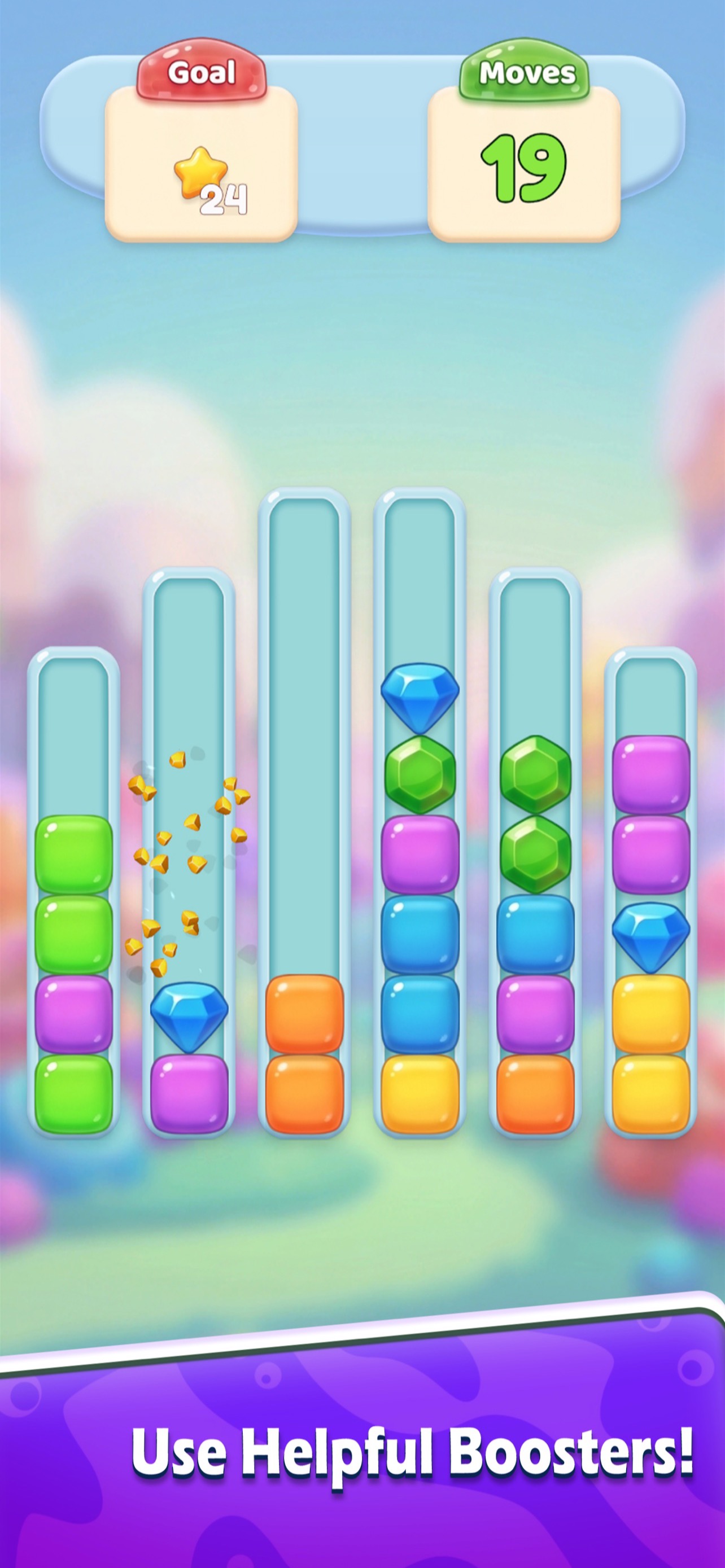 Gameplay board showing booster gameplay